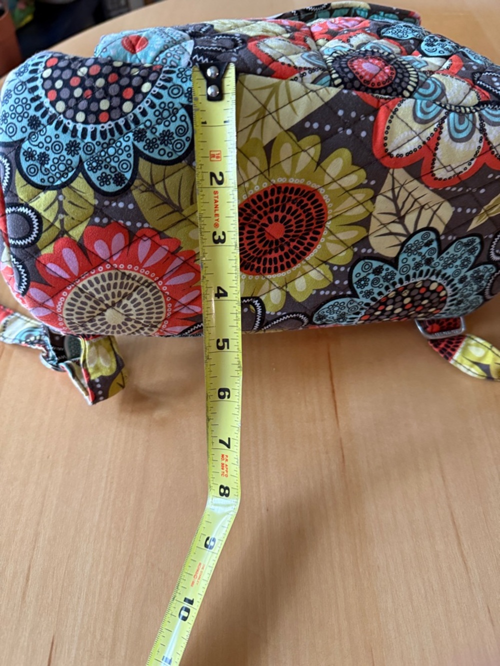 Vera Bradley Quilted Floral Backpack - Blue, Red, Yellow, Brown - Picture 4 of 4